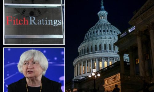 Fitch cuts US credit rating, citing expected fiscal deterioration